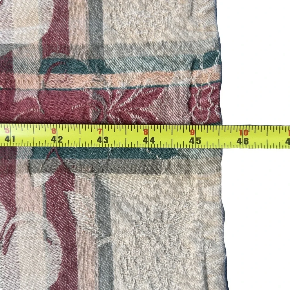 George E Bardwil and Sons Square Tablecloth Red Green Plaid Cotton Jacquard‎ VTG